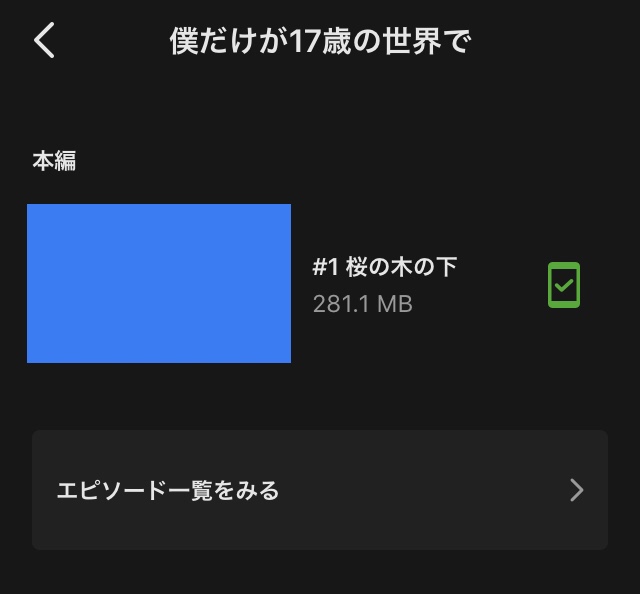 ダウンロードした動画を再生できます