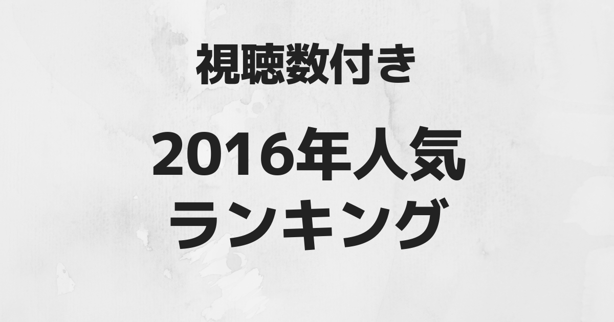 ABEMA 2016年人気番組ランキングを視聴数付きで！